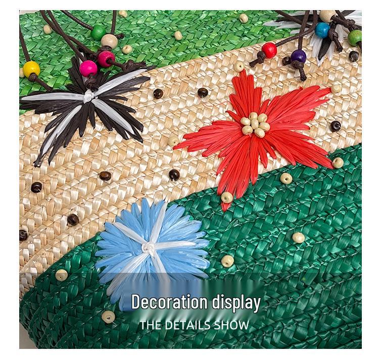 Women's Large Capacity Summer Woven Straw Beach Bag with Starfish Decoration