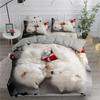 Dog Cute Samoyed Bedding Set Boys Girls Twin Queen Size Smiling Angel  Lovely Puppy Duvet Cover Pillowcase Bed Kids Adult
