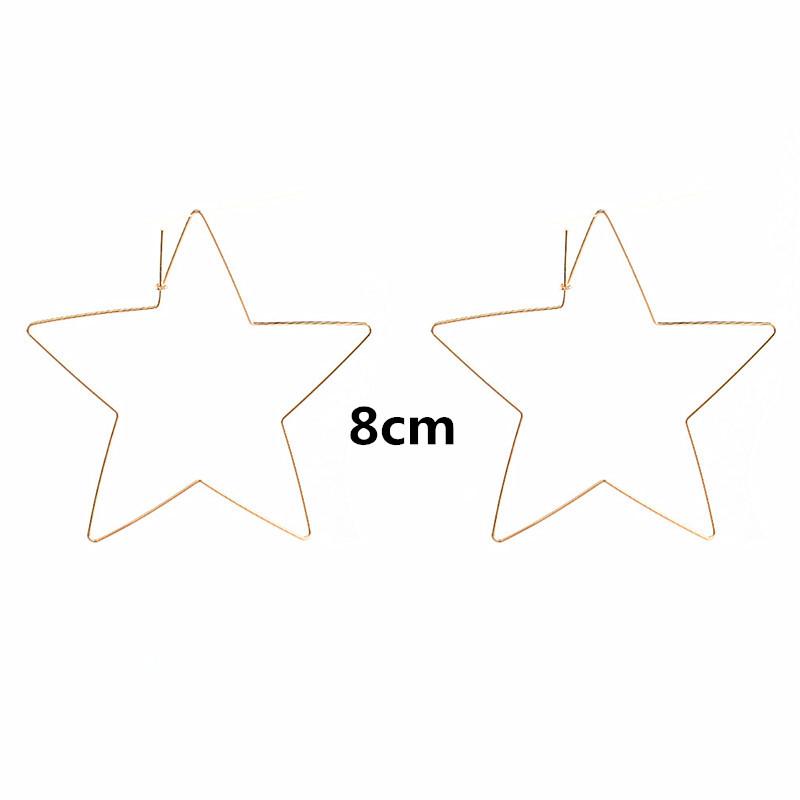 Hollow Heart Big Hoop Earrings for Women Punk Personality Clip On Earrings Metal Star Girls Fashion Ear Jewelry pendientes