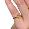 Gold Premium Iris Flower Ring Stylish Copper Finger Ring For Fashionable Women