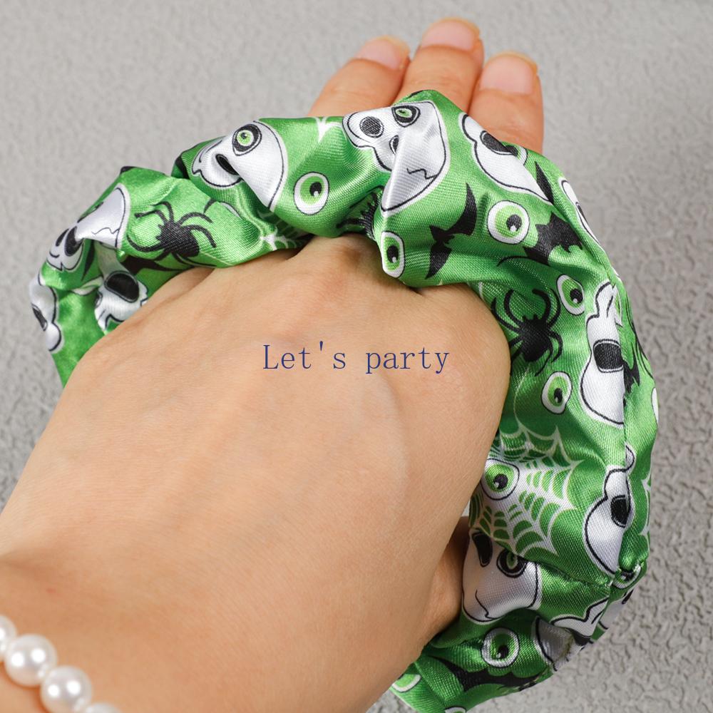 8Pcs Cartoon Ghost Pumpkin Hair Ties Skull Bat Satin Hair Band for Girl Halloween Theme Party Favors Goodie Bag Pinata Fillers