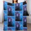 Ice Blueblack Afghan Hound Head Throw Blanket Anti Shedding Soft Fuzzy Blanket for Home