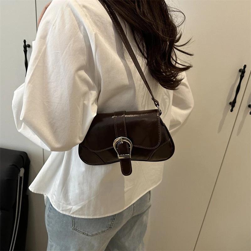 

Shoulder Fashion Saddle Bag Single-shoulder Small Armpit Package A Sense of Sophistication One Commuting Versatile Crossbody Bag чорний