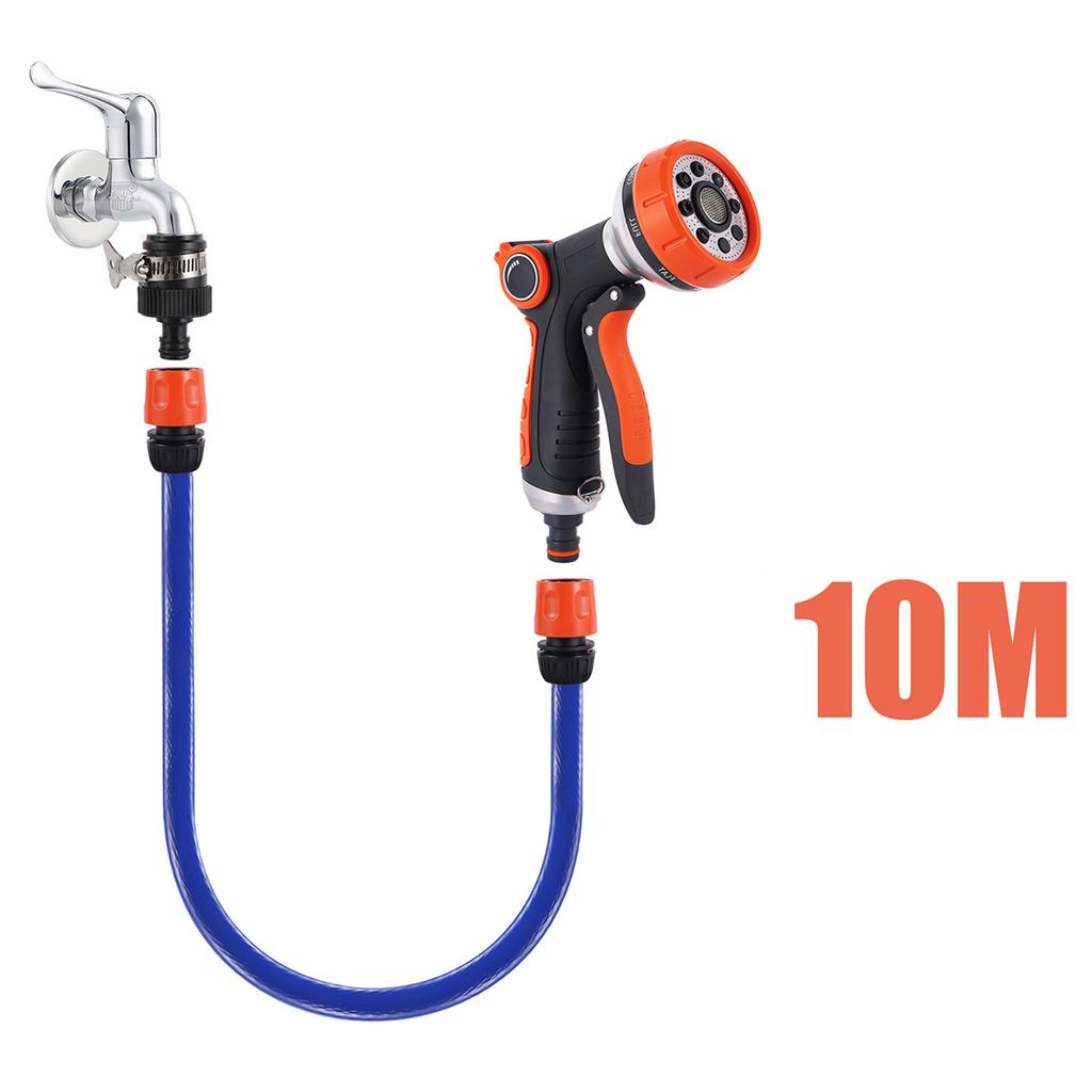 8-Funktionen Wasserpistole 16mm Schlauch-Sets Garten Landwirtschaft Bewässerung Autowaschanlage Wasserleitung Hof Rasenbewässerung Sprühpistole Haustierdusche