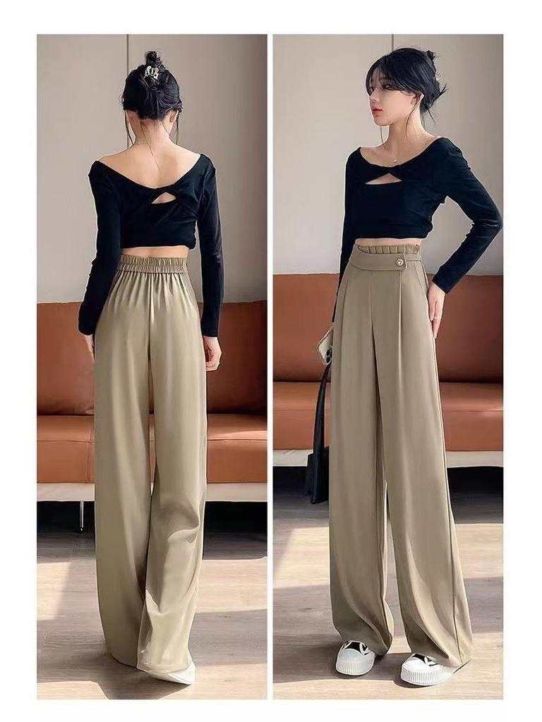 2026 Autumn/Winter Women's High Waist Slimming Wide-Leg Pants