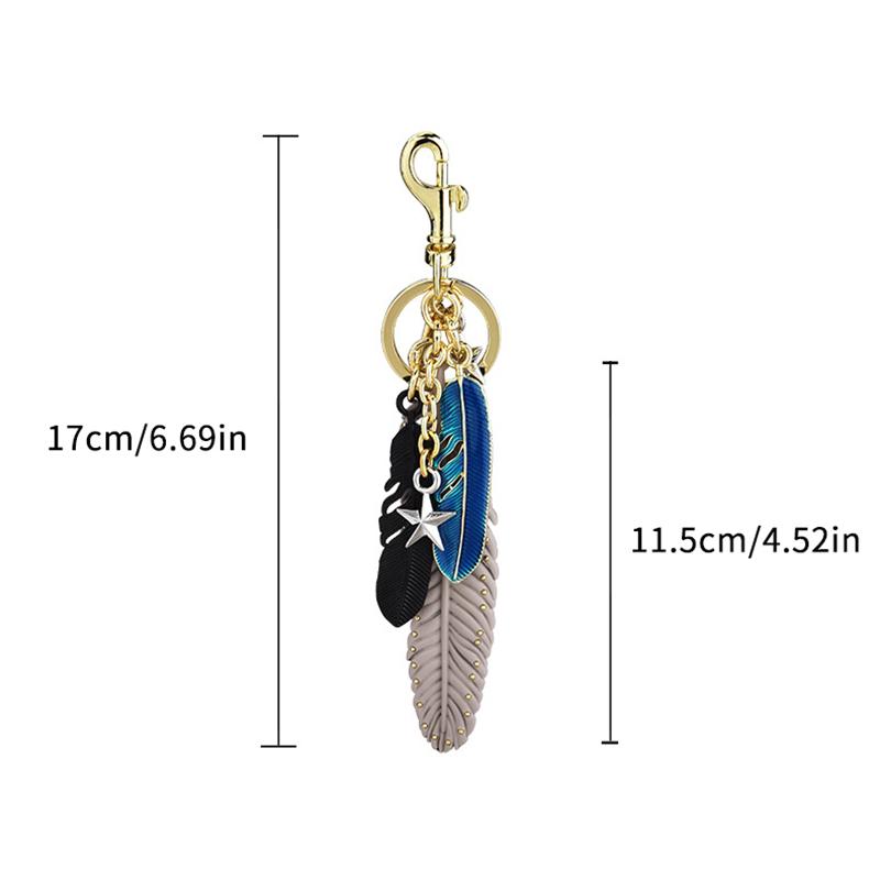 Feather Star Tassel Pendant Keychain High Quality Luxury Women Men Keyring Backpack Bag Car Key Chain Jewelry Gifts