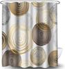 Modern Abstract Shower Curtain,Circle Geometric Pattern Shower Curtain Sets, Mid Century Style Bathroom Curtains Decor Set With