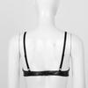 Women Patent Leather Bra Underwired Unlined Brassiere Glossy Design Adjustable Shoulder Straps Lingerie Top