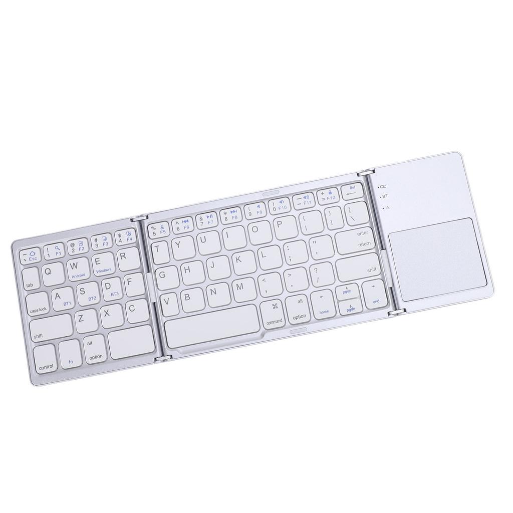 Foldable Bluetooth Keyboard Portable Triple Folding Rechargeable Wireless Keyboard with Touchpad
