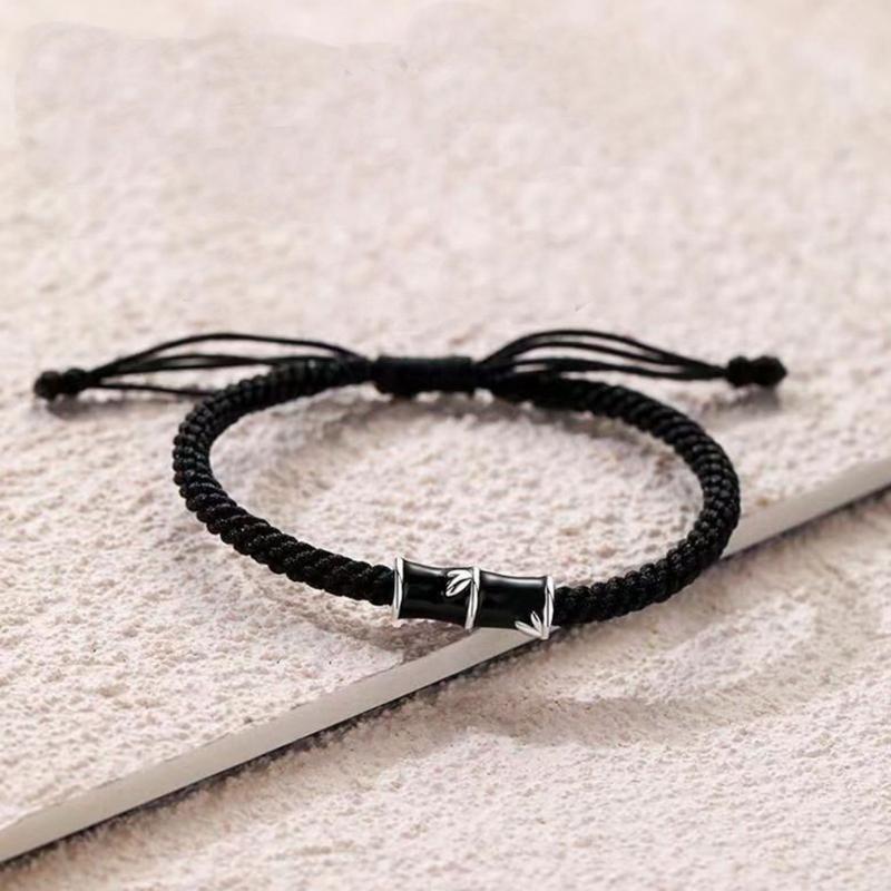 User Friendly Bamboo Knot Braided Bracelets Elegant Wristband Charm for Couples Celebrating Special Moment Together
