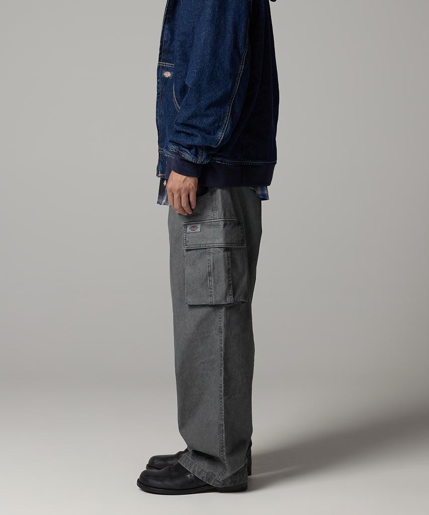 DICKIES Washed Duck Canvas Cargo Pants Charcoal