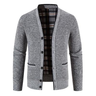 Herren Strickjacken Pullover Winter Dickere Warme Strickjacken Mäntel Männliche Oberbekleidung V-Ausschnitt Lässig Slim Fit Pullover