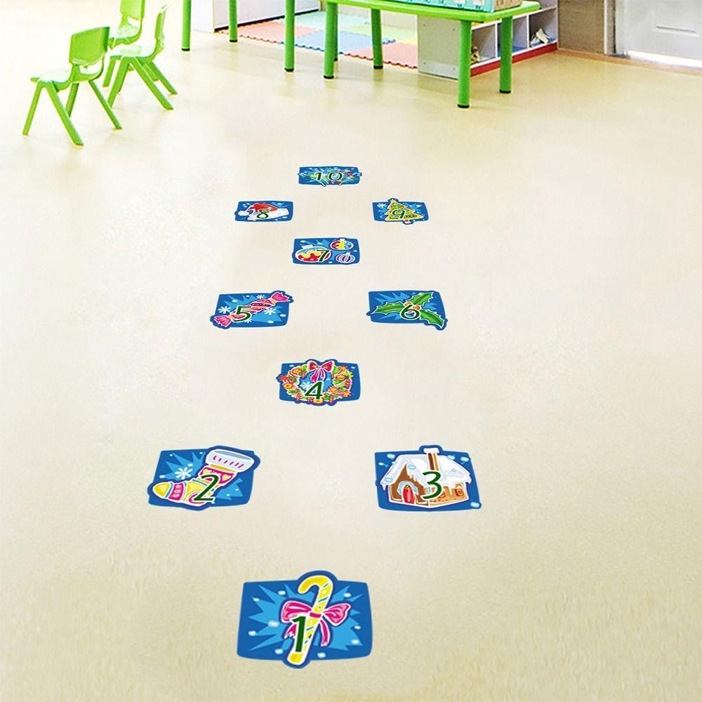 Self-adhesive Cartoon Number Grids PVC Wall Art NEW Flooring Decals  Nursery