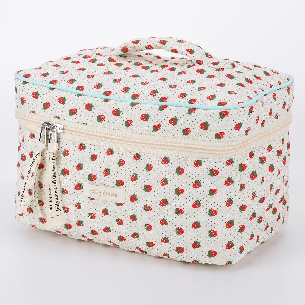 3 Stück Make-up Tasche Niedliche Gesteppte Reise Make-up Tasche Kosmetiktasche mit Reißverschluss Federmäppchen für Frauen und Mädchen