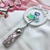 Custom Ins Colorful Stainless Steel Keychain Portable Lipstick Mesh Pocket Keyring Portable Folding Ladies Key Chain Ring Gift