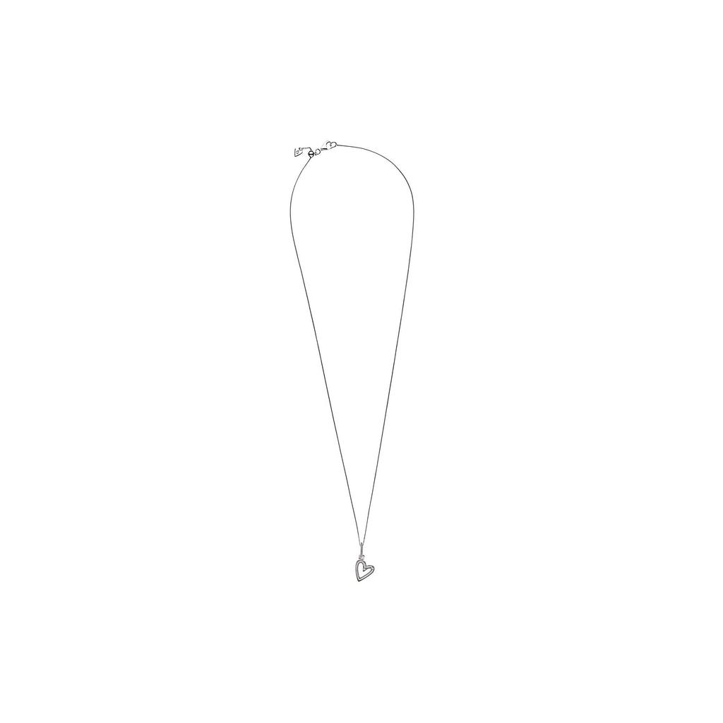 Pandora Heart Pendant Necklace With Cubic Zirconia Unisex Necklace Silver 398688C01-50