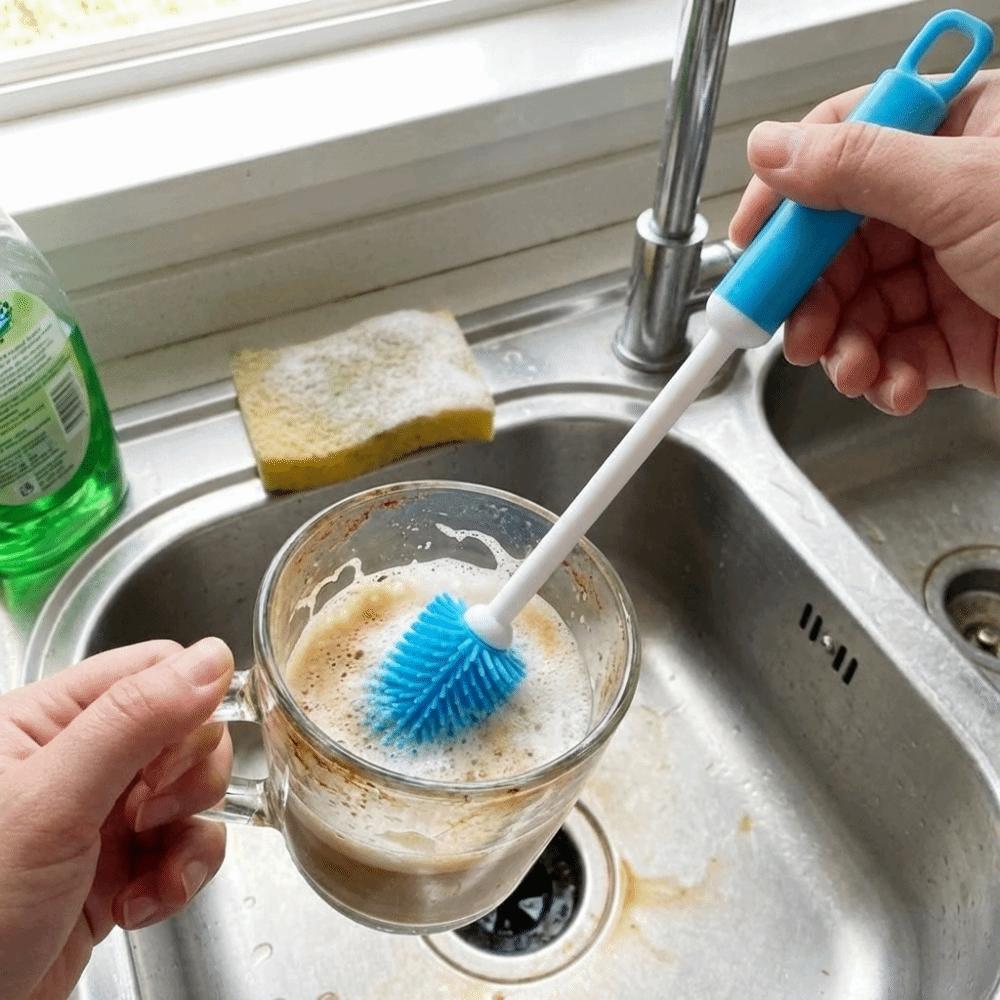 Eco-Friendly 360-Degree Rotating Cleaning Brush Silicone Cup Brush  Baby Feeding Bottles