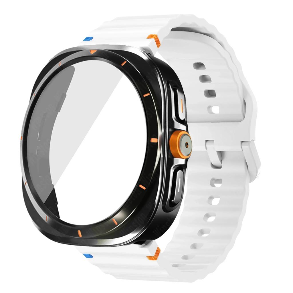 Change To Ultra Case+Band for Samsung Galaxy Watch Ultra Upgrade To Galaxy Watch 7 6 40mm 44mm Tempered Glass Screen Protector