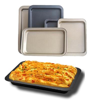 Rectangular Stainless Cake Oven Steel Non-stick Bread Kitchen Baking Tray Gadget