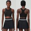 Sports Fitness Yoga Wear Suit Female Exposure-Proof Skirt Pocket Tennis Skirt Quick-Drying Shockproof Beauty Back Exercise Bra