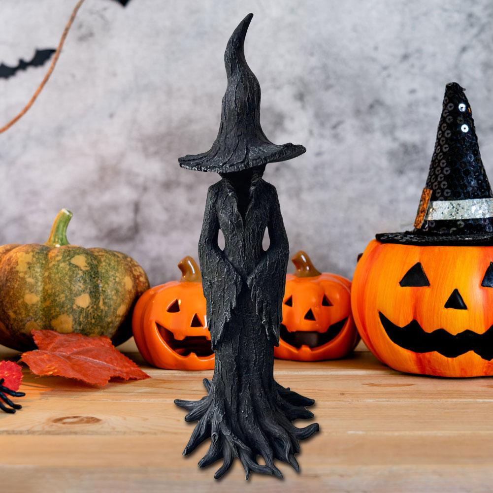 Halloween Witch Ornament Gothic Halloween Resin Figurine Retro Magician Decor Home Decoration and Collectibles