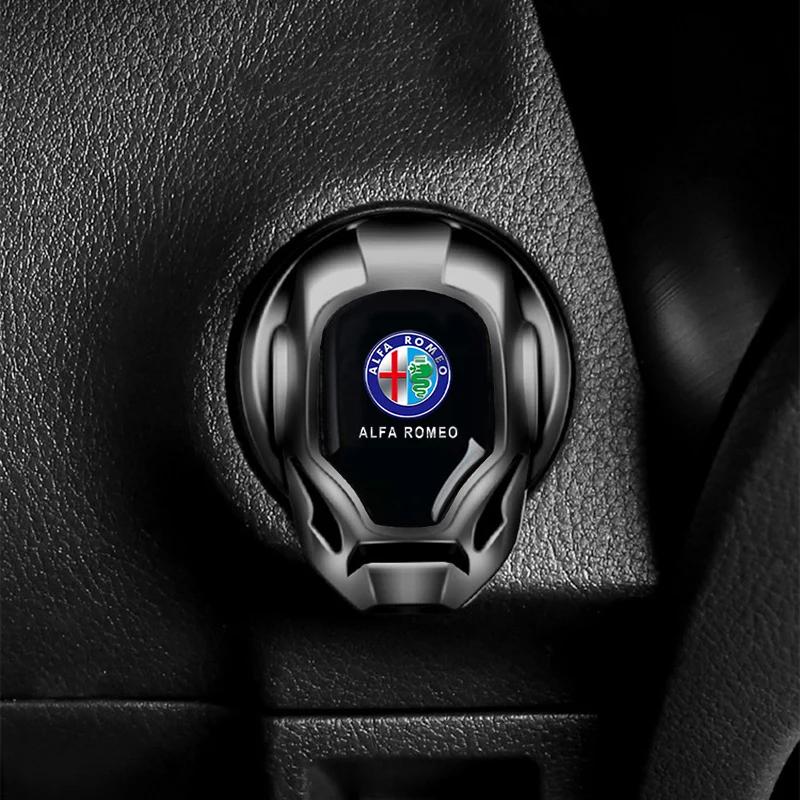Car Engine Ignition Start Stop Button Protective Cover For Alfa Romeo Stelvio Brera Giulia 166 156 159 147 155 Mito GT Giulietta Bvn123