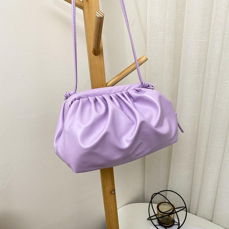 Dames Party Crossbody Tas PU-leer Enkele schouder Cloud Bag Knoedeltas Messenger Bag Zacht Eenvoudige mode