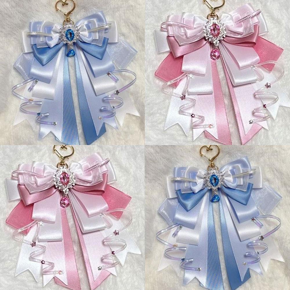 Accessori Decorativi per Itabag Fiocco a Doppio Strato Ciondolo per Borsa Fatto a Mano DIY Gioielli Lolita Regalo per Amico Periferiche Anime