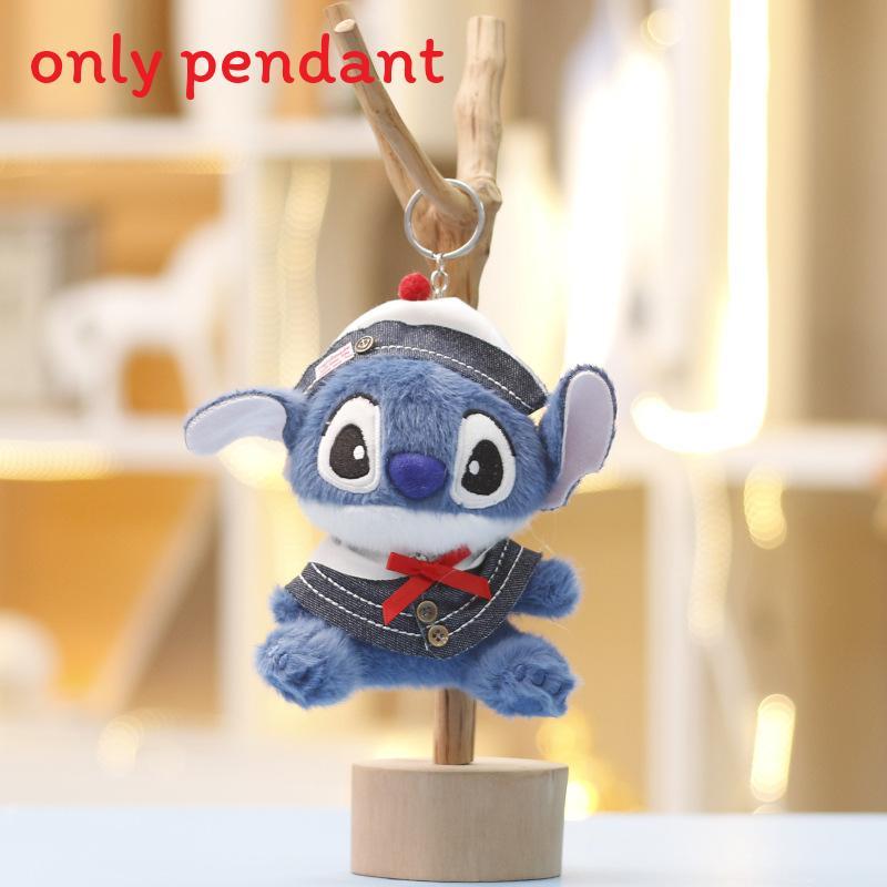 Stitch Plush Toy Keychain With Scarf And Trench Coat Design For Kids And Collectors
