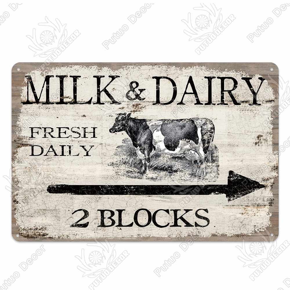 Decor Cow Vintage Tin Sign Retro Metal Sign Decorative Plaque Farm House Shop Garage Wall Decor Cow Posters