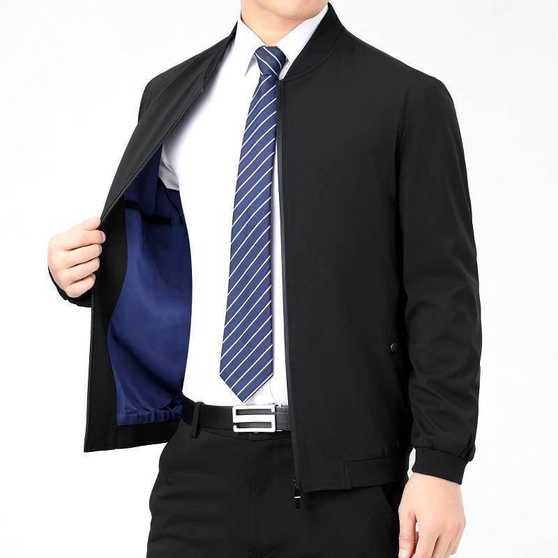 Genuine Men's Jacket Spring and Autumn Baseball Uniform Jacket Men's New Casual Middle-aged Dad Versatile Tops Trendy