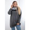CHooded Sports Fleece Sweatshirt Casual Long-sleeved Offset Printed Coat Women's Plus-size Solid Color Coat
