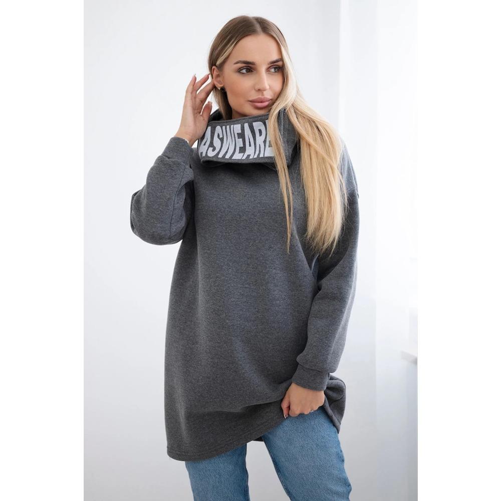 CHooded Sports Fleece Sweatshirt Casual Long-sleeved Offset Printed Coat Women's Plus-size Solid Color Coat