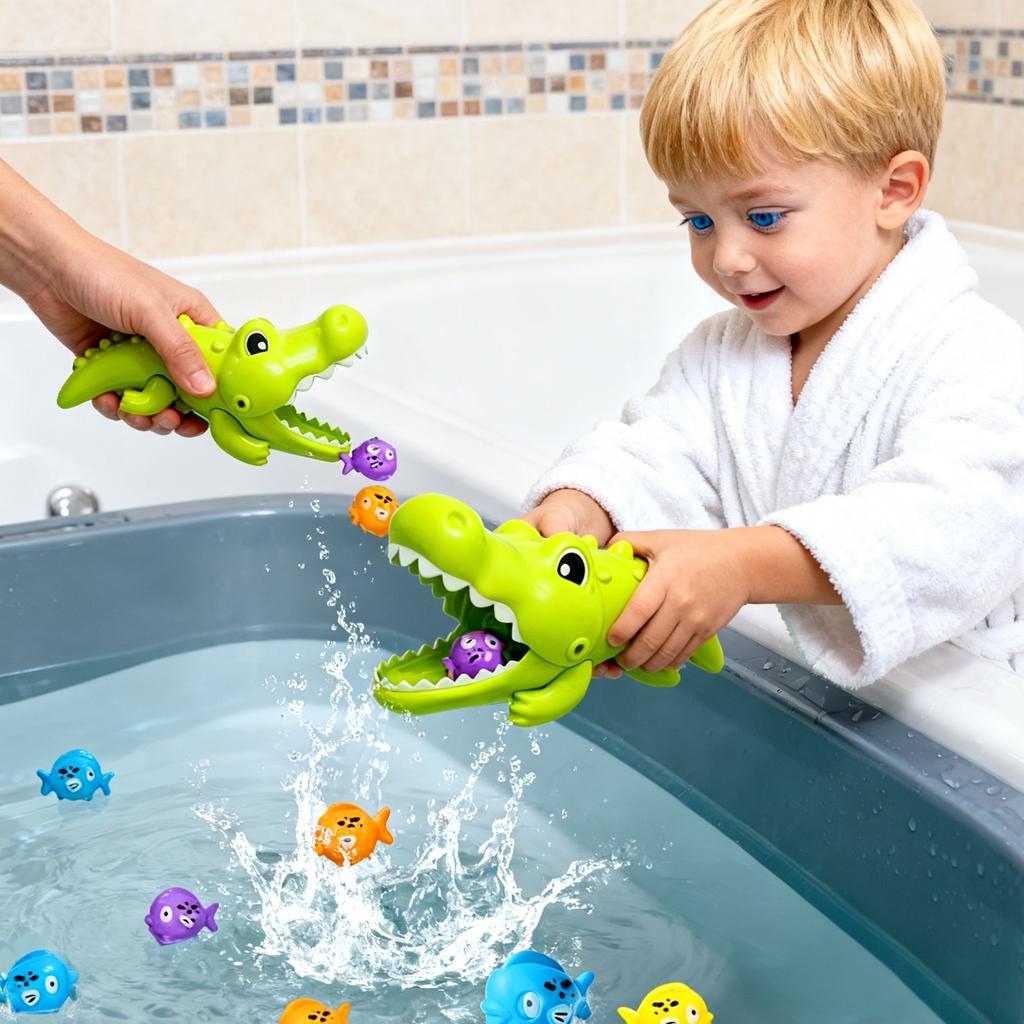 Big Crocodile Water Playset - Interactive and Educational Children's Bath Toys with Creative Design and Fun Feeding Actions