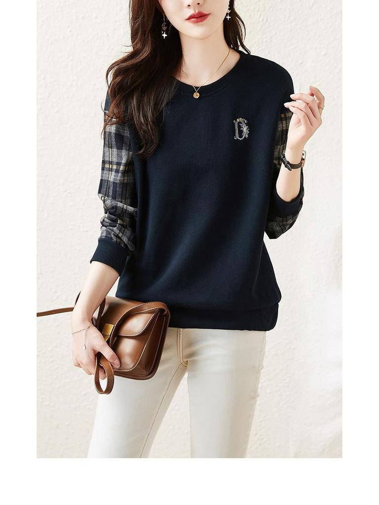 Women's Hoodless Sweatshirt: Stylish Long-Sleeved Top for Spring, Autumn & Winter 2023 - Large & Petite Sizes Available