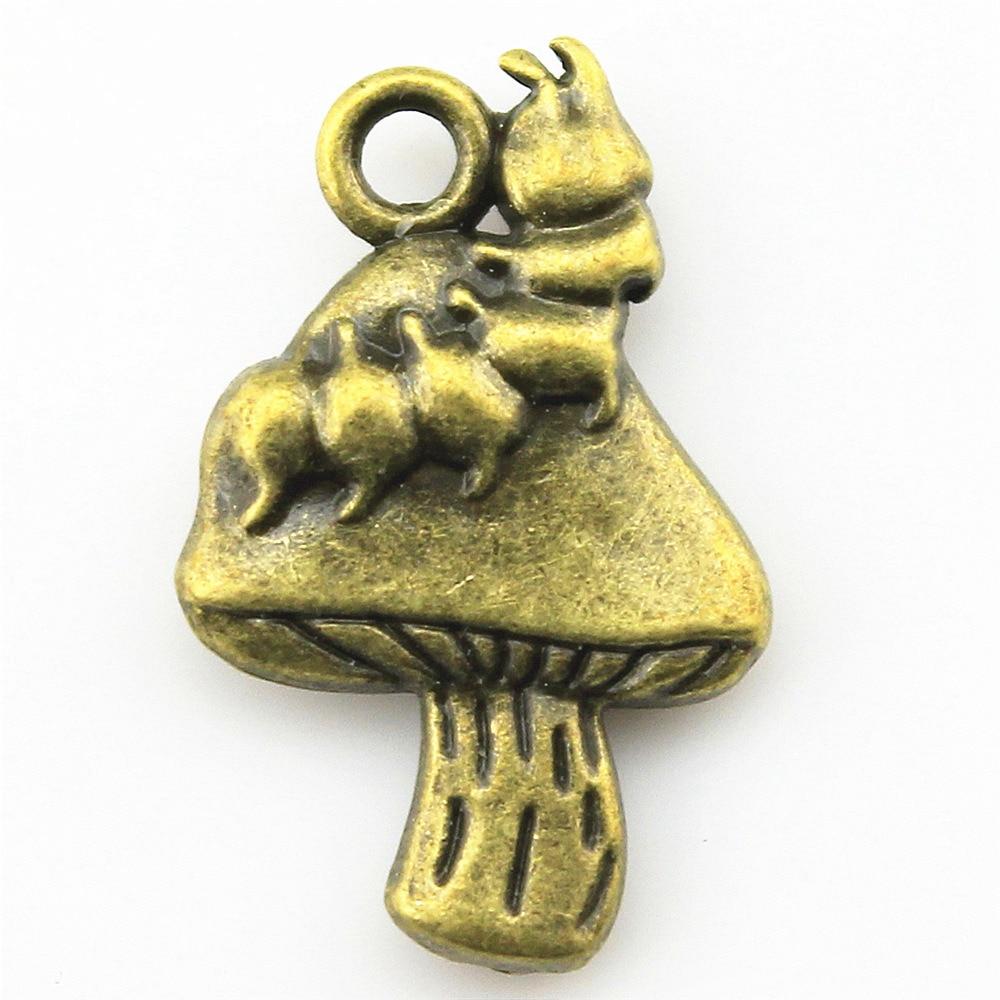 

4шт Подвески-грибы Античная бронза Цвет Цинковый сплав 25X16мм