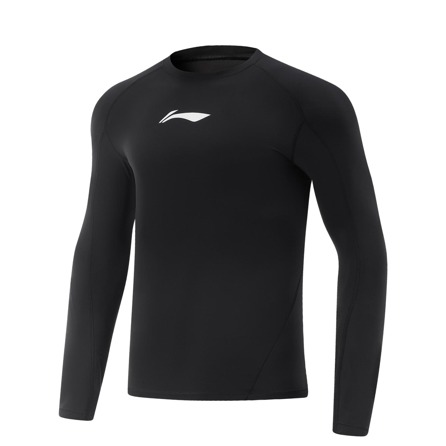 

Li-Ning Fitness Series Simple Round Neck Pullover Slim Fit Workout Top Men tops Black AUDV055-1 XXL