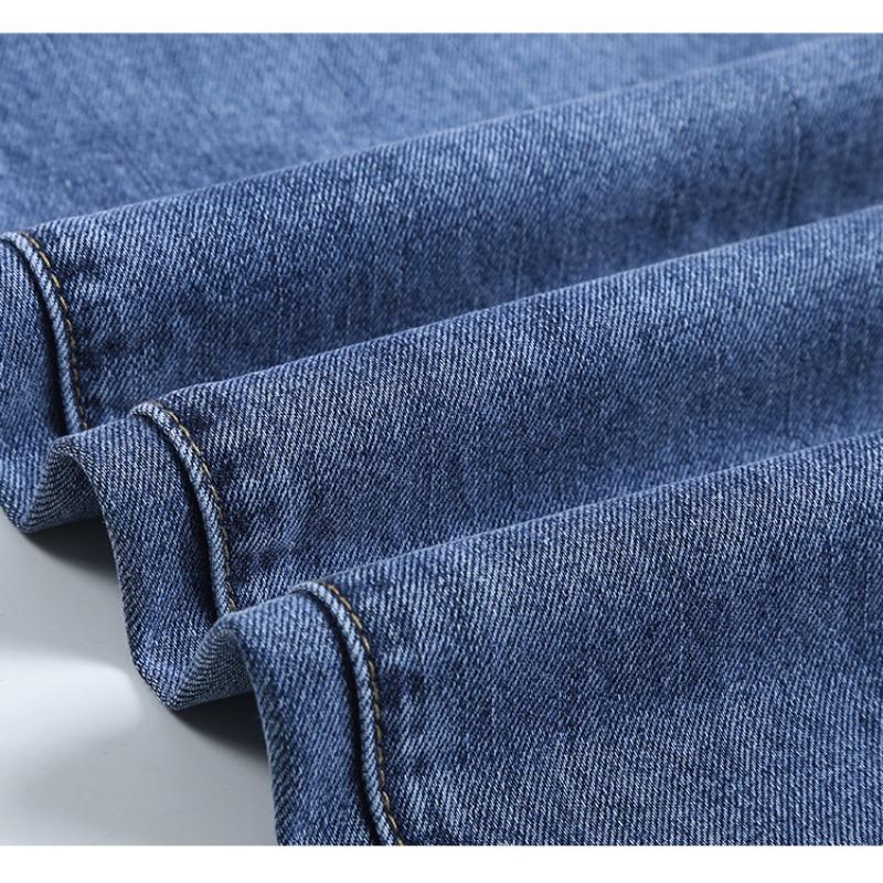 High-waisted Elastic Straight-leg Jeans Woman