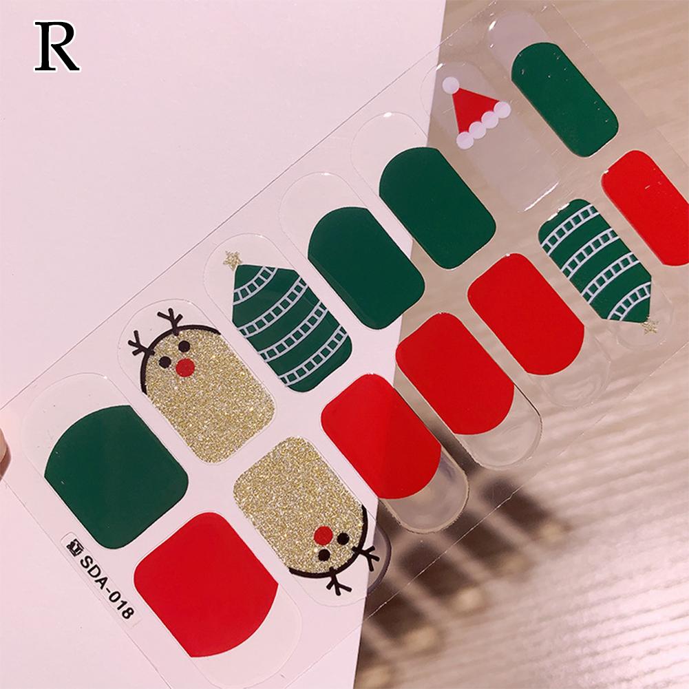 

Рождественская наклейка для дизайна ногтей Красный Санта Снежинка Лось Декаль Украшение Год Слайдер Зима 2023 Мужской C8S9 18-14pcs