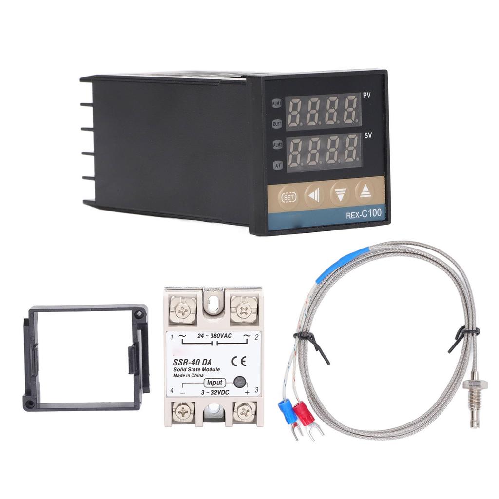 Digital PID Thermostat Kit Waterproof High Accuracy Professional PID REX C100 Temperature Controller for Farm 100V‑240V