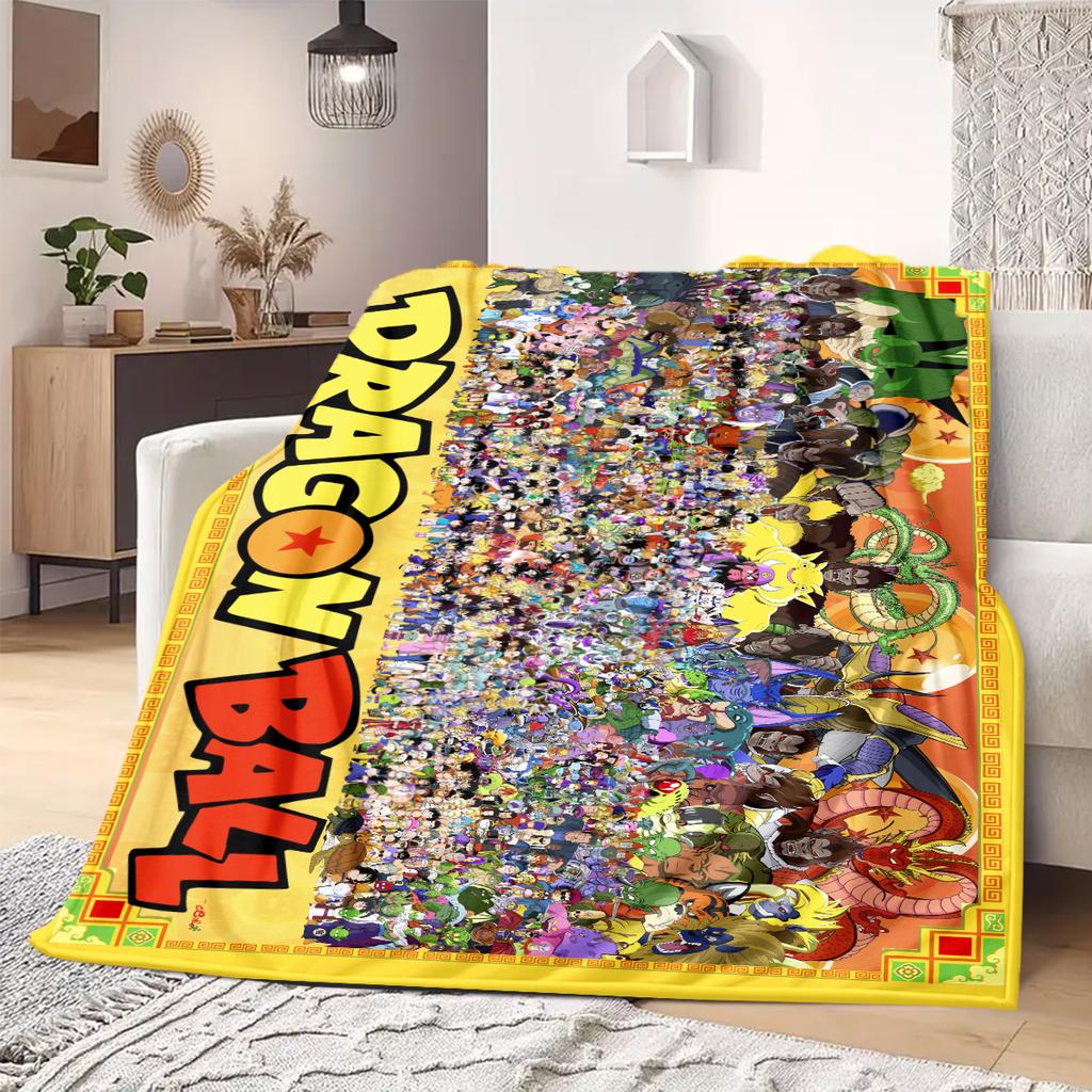 Dragon Ball Z Print Blanket Warm Comfortable Flannel Blanket Suitable for Bedrooms,Sofas, Beds,Chairs,Travel -QIAO21