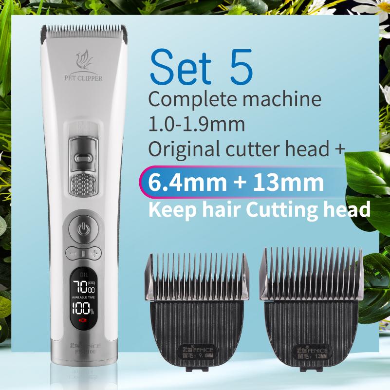Fenice Clipper Dogs Professional LCD Screen Pet Cat Clippers Electrical Grooming Trimmer Rechargeable Haircut Machine Animals
