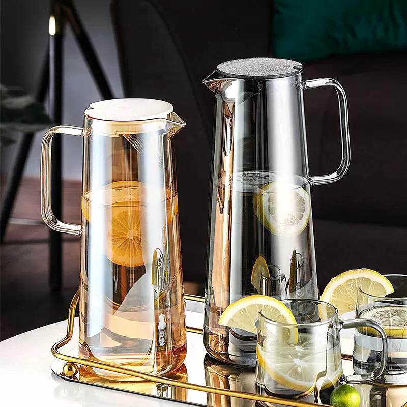 Heat-Resistant Glass Water Kettle with Handle for Cold Beverages