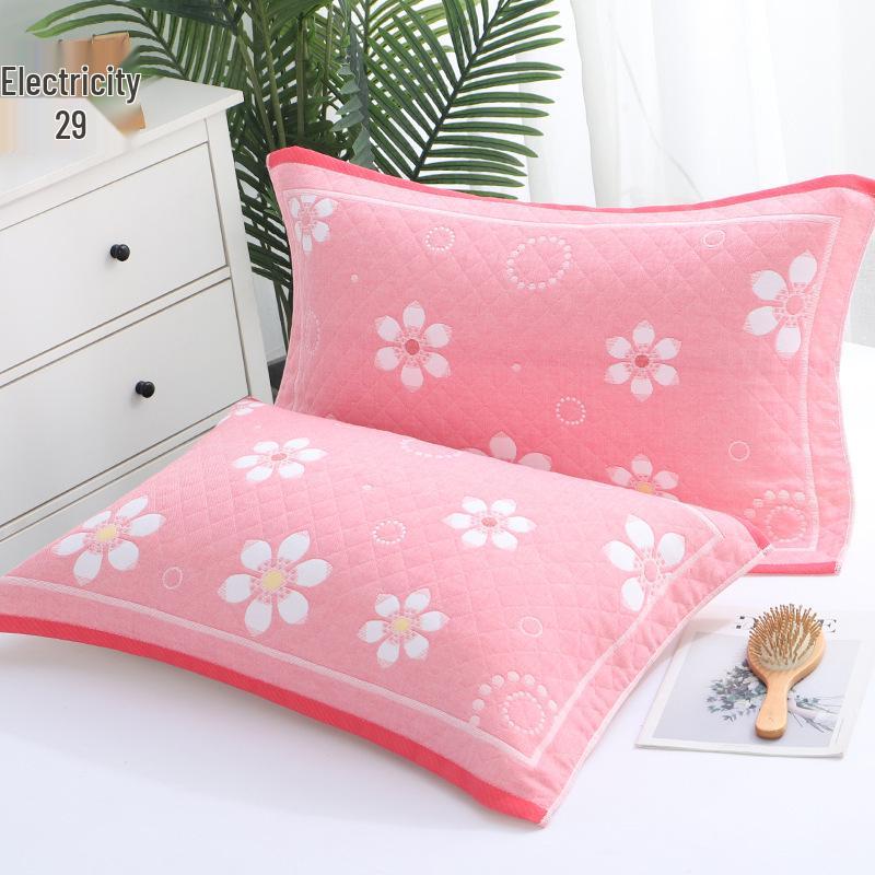 Three-Layer Gauze Cotton Pillowcases: Dirt-Resistant, Mite-Proof, Soft, Thickened, No Pilling or Shedding.