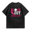 Womens T Shirt Volleyball Breast Cancer Awareness Block Out Black 2XL vintage Washed designer clothes Slightly Soft