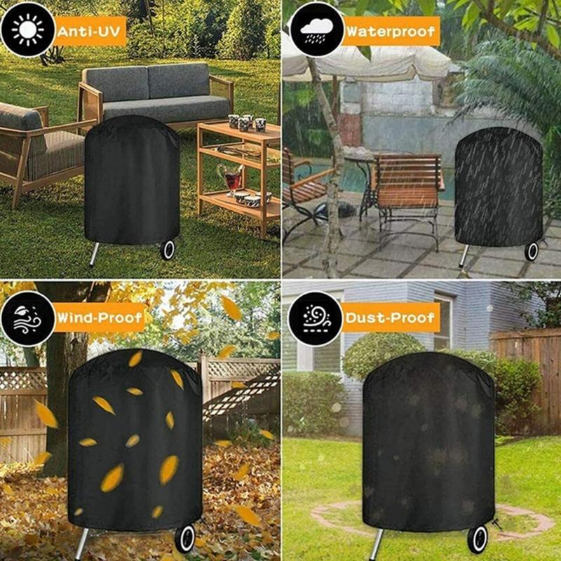 Sun Protecting Outdoor Grills Cover With Elastics Closures And Compacts Storage For Charcoals Barbecues