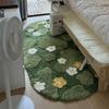 Non Slip Imitation Cashmere Carpet Irregular Bedside Carpet Home Decor Green Moss Rug  Bedroom