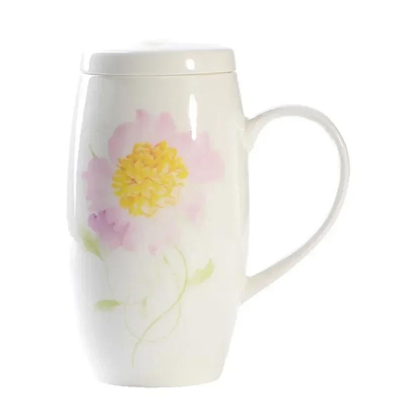 700ML, Bone China Big Coffee Mug, Ceramic Tumbler Tea Time, Large Mug Christmas Cup Gift, Porcelain Big Mug, Enamel Cup
