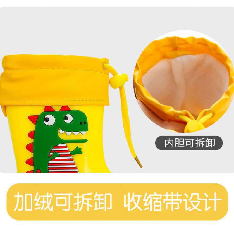 

Детские дождевые ботинки с флисовой съемной подкладкой, дождевые сапоги для девочек, нескользящие, 1-7 лет, утолщенные, холодостойкие, теплые, для детей среднего и старшего возраста About 0.5 cm smaller