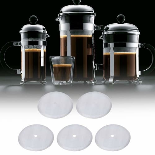 5 Pieces Stainless Steel Coffee Filter Replacement Screens for 600ml French Press Coffee Pot Mesh Filter Accessories